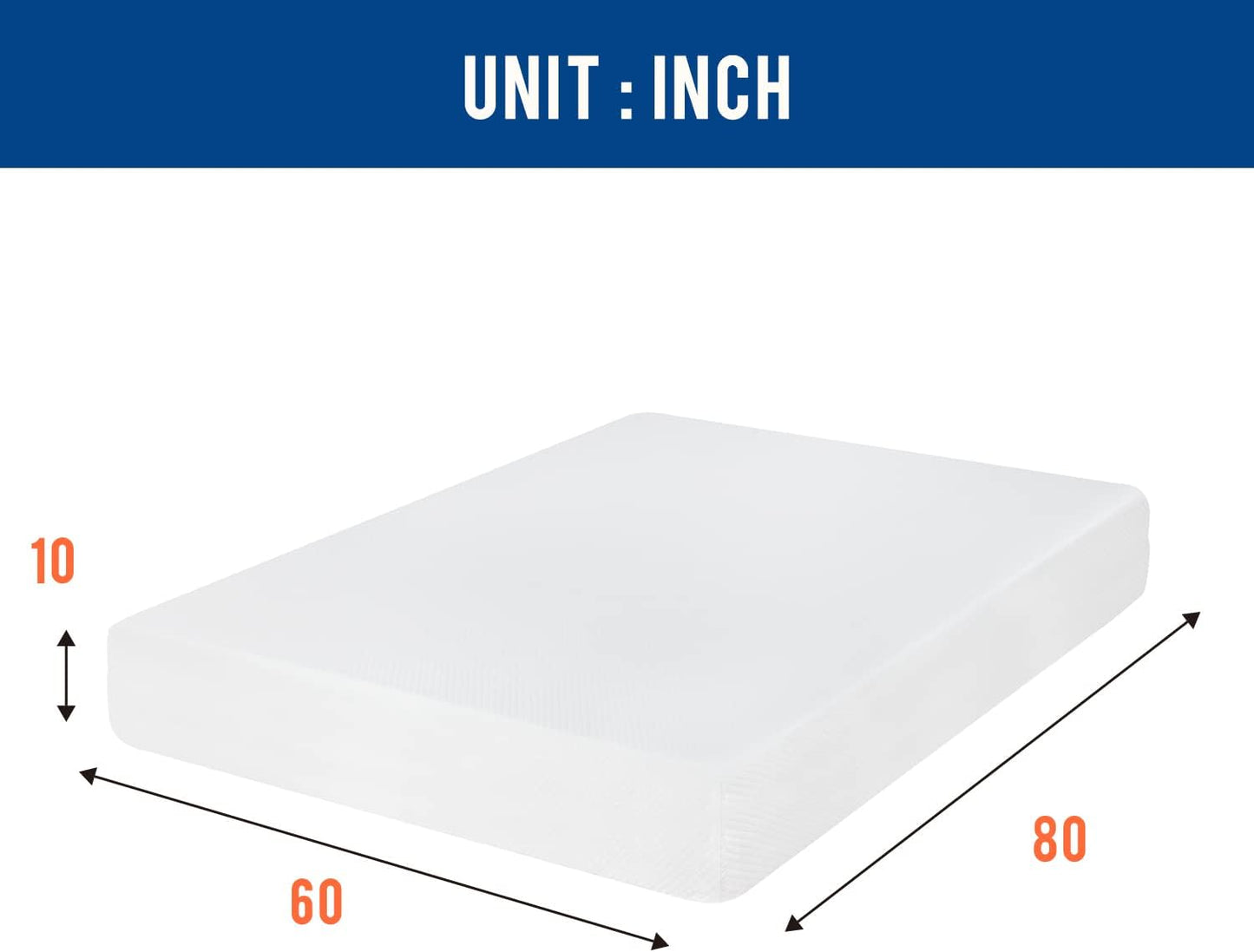6/8/10/12 inch Gel Memory Foam Mattress for Cool Sleep & Pressure Relief, Medium Firm Mattresses CertiPUR-US Certified/Bed-in-a-Box/Pressure Relieving (10 in, Queen)
