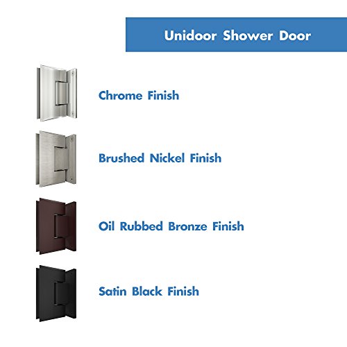 DreamLine Unidoor 57-58 in. W x 72 in. H Frameless Hinged Shower Door with Support Arm in Satin Black, SHDR-20577210-09