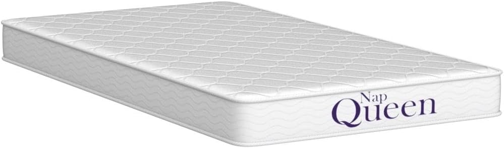 NapQueen 6 Inch Innerspring Twin Size Medium Firm Support Relief Mattress, Bed in a Box, White