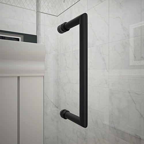 DreamLine Unidoor 57-58 in. W x 72 in. H Frameless Hinged Shower Door with Support Arm in Satin Black, SHDR-20577210-09