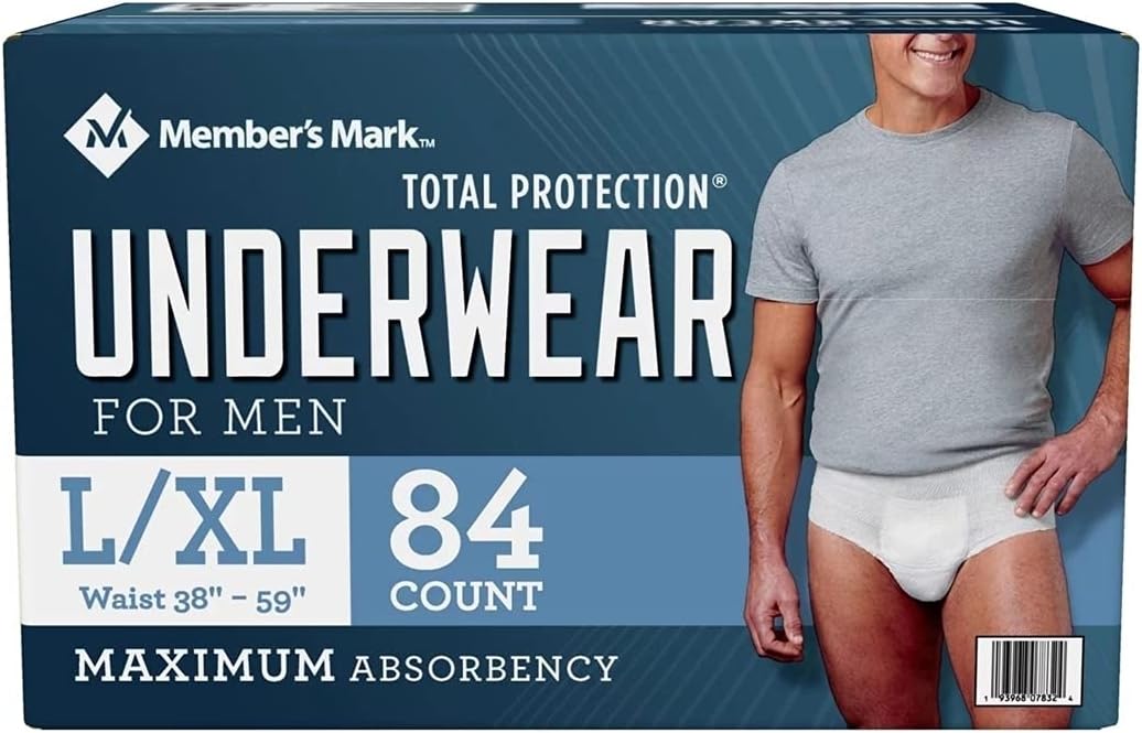 Members Mark Member's Mark Total Protection Underwear for Men, LargeExtra Large (84 Count)