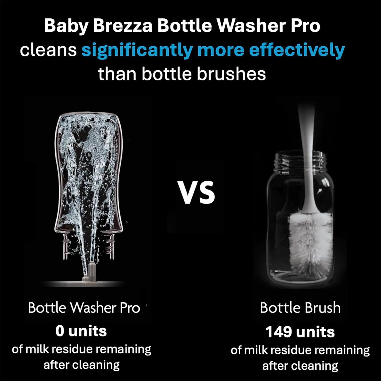 Baby Brezza Bottle Washer Pro - Baby Bottle Washer, Sterilizer + Dryer - All in One Machine Cleans Bottles, Pump Parts, & Sippy Cups - Replaces Hand Washing, Bottle Brushes and Drying Racks
