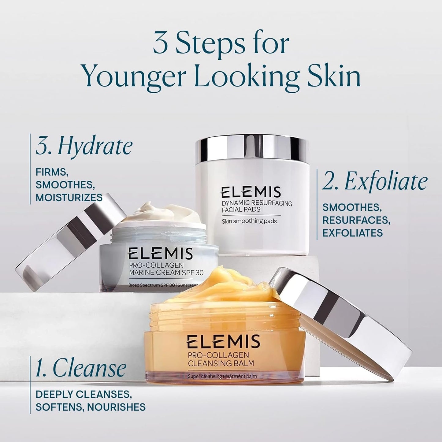 ELEMIS Pro-Collagen Cleansing Balm 3-in-1 Facial Cleanser & Makeup Remover, All Skin Types