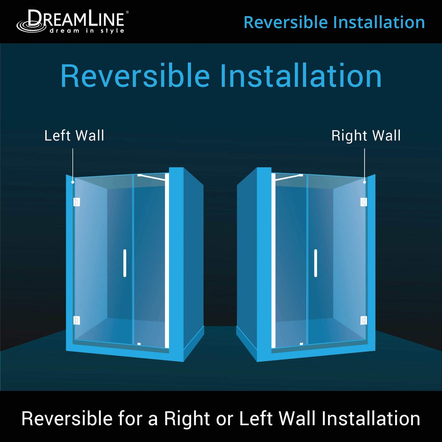 DreamLine Unidoor 57-58 in. W x 72 in. H Frameless Hinged Shower Door with Support Arm in Satin Black, SHDR-20577210-09