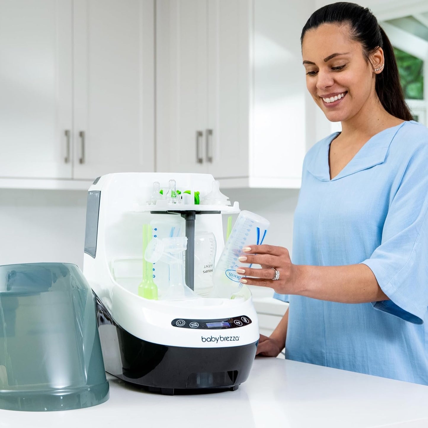 Baby Brezza Bottle Washer Pro - Baby Bottle Washer, Sterilizer + Dryer - All in One Machine Cleans Bottles, Pump Parts, & Sippy Cups - Replaces Hand Washing, Bottle Brushes and Drying Racks