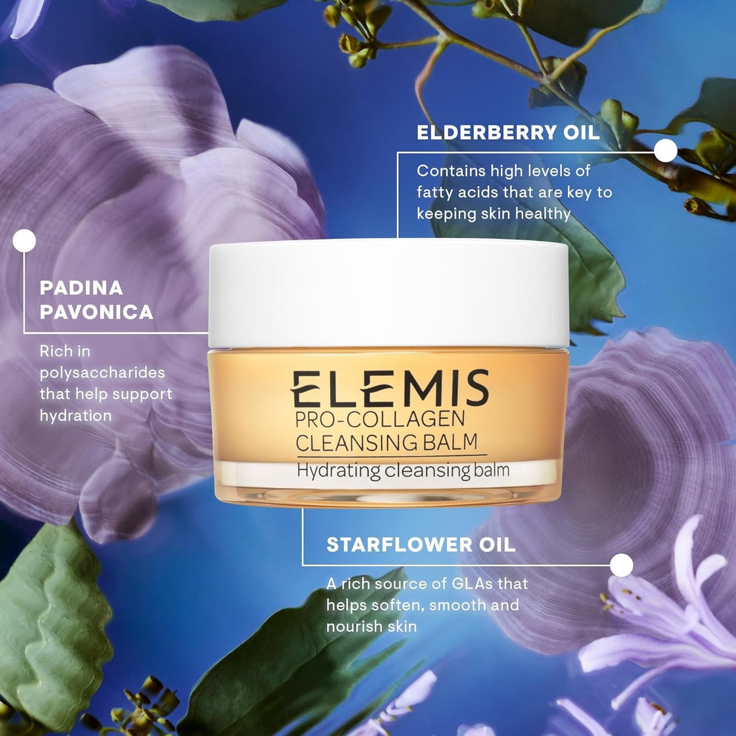 ELEMIS Pro-Collagen Cleansing Balm 3-in-1 Facial Cleanser & Makeup Remover, All Skin Types