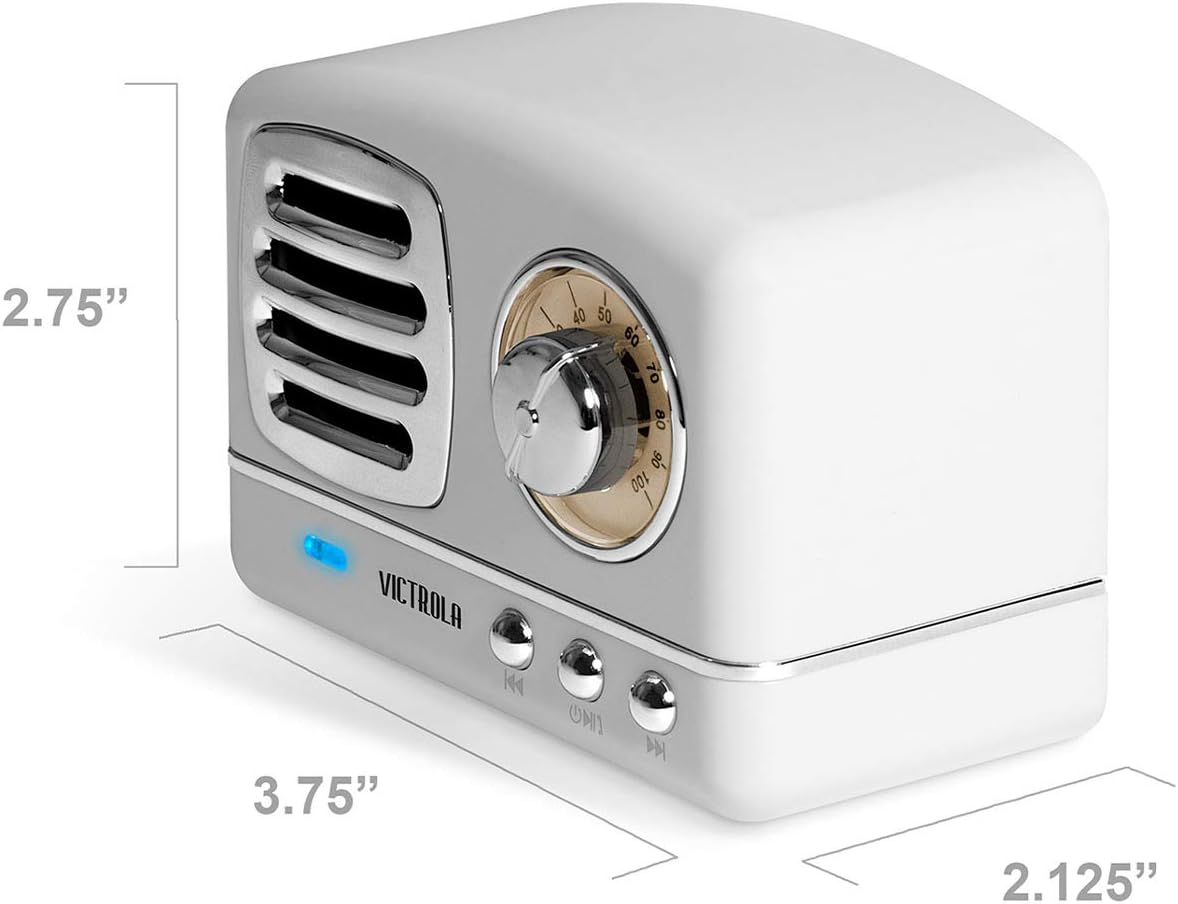 Victrola Lily Mini Bluetooth Stereo (VS-170) White 3.75 x 2.13 x 2.75in
