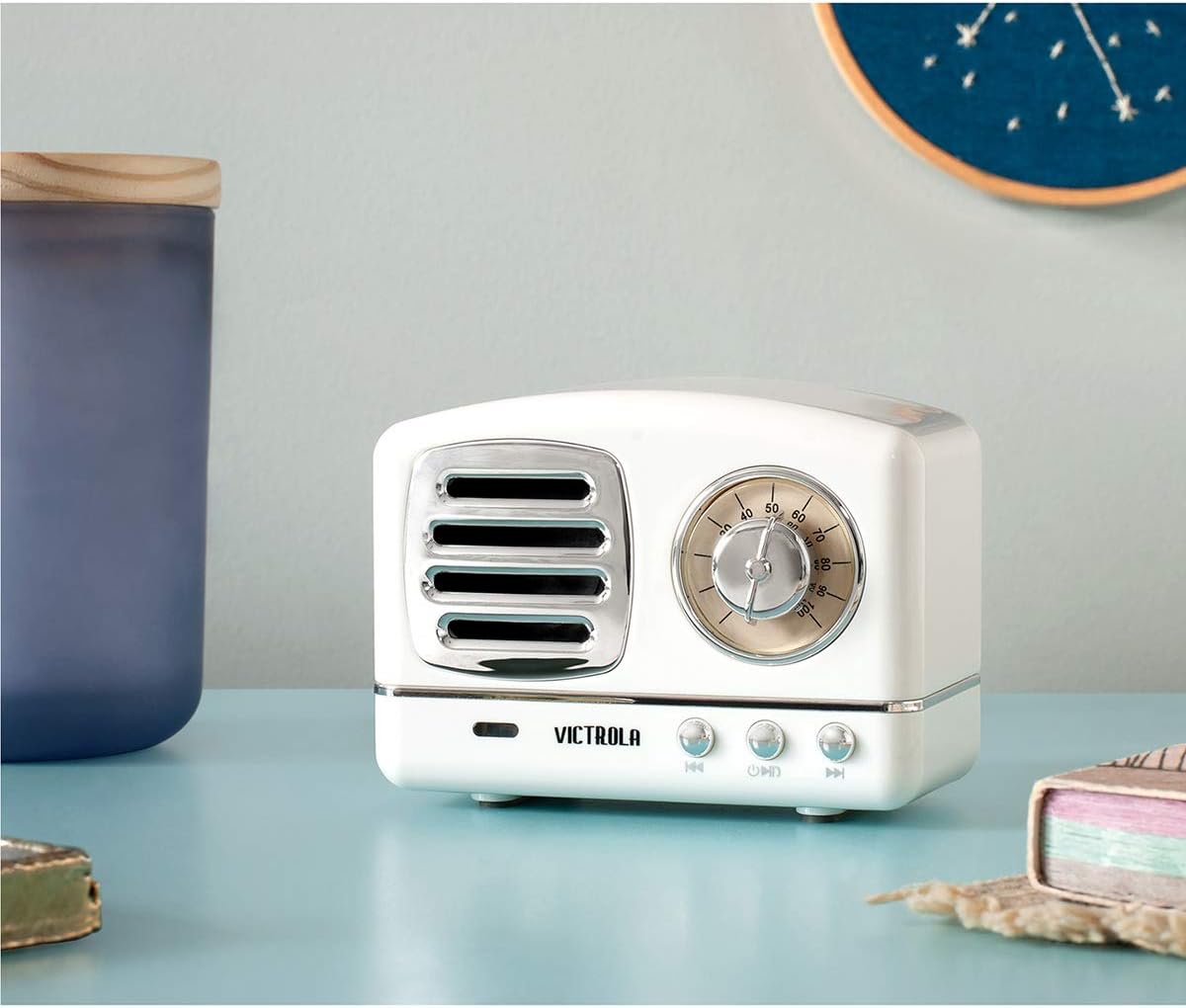 Victrola Lily Mini Bluetooth Stereo (VS-170) White 3.75 x 2.13 x 2.75in