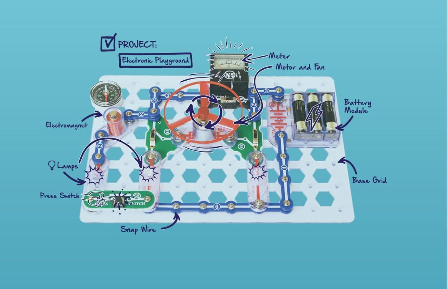 Snap Circuits “Arcade”, Electronics Exploration Kit, Stem Activities for Ages 8+, Full Color Project Manual (SCA-200)