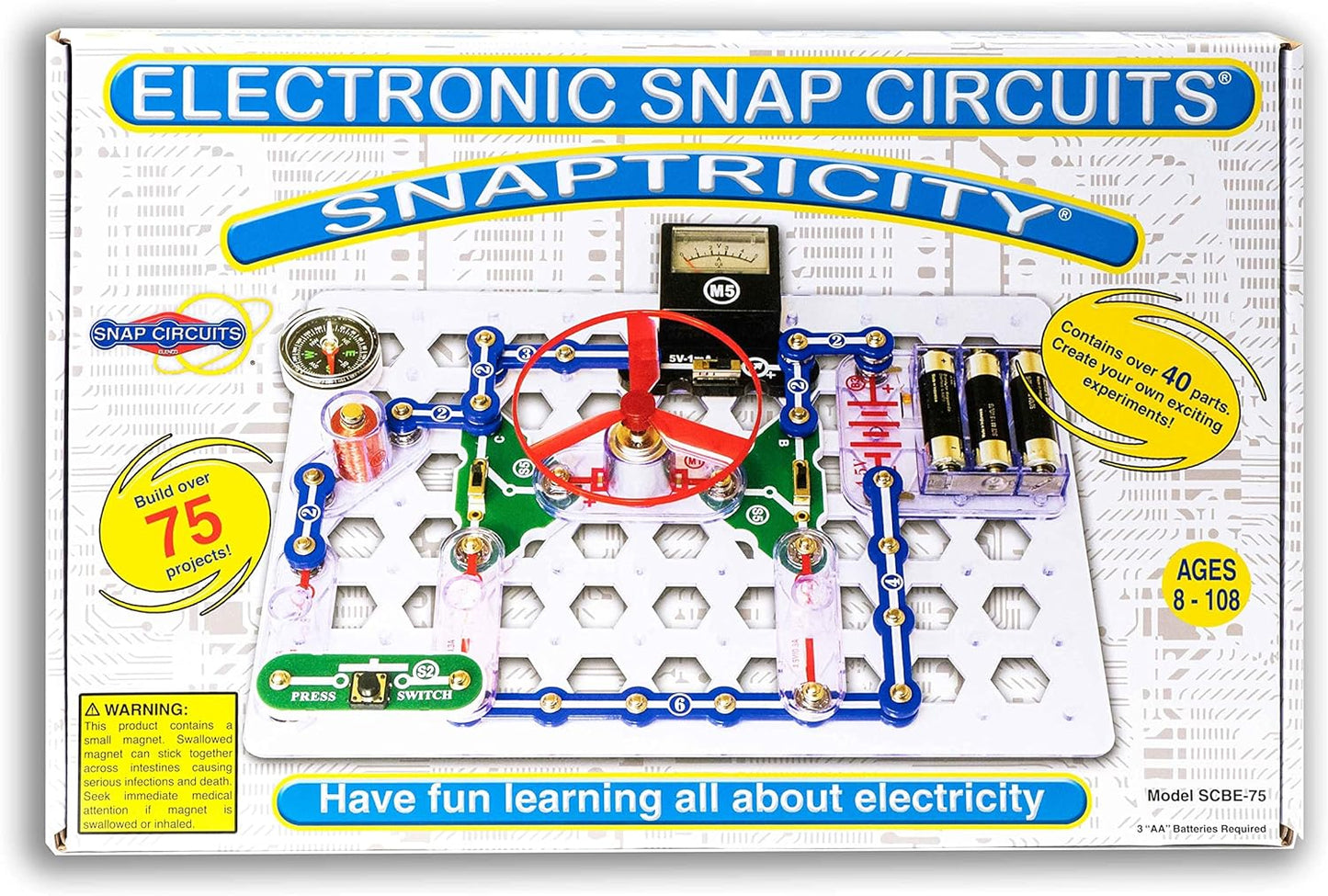 Snap Circuits “Arcade”, Electronics Exploration Kit, Stem Activities for Ages 8+, Full Color Project Manual (SCA-200)