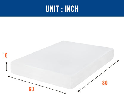 6/8/10/12 inch Gel Memory Foam Mattress for Cool Sleep & Pressure Relief, Medium Firm Mattresses CertiPUR-US Certified/Bed-in-a-Box/Pressure Relieving (10 in, Queen)