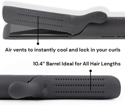 L'ANGE HAIR Le Duo Grande 360° Airflow Styler | 2-in-1 Curling Wand & Titanium Flat Iron Professional Hair Straightener and Curler with Cooling Air Vents to Lock in Style | Adjustable Temp (Blush)