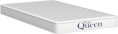 NapQueen 6 Inch Innerspring Twin Size Medium Firm Support Relief Mattress, Bed in a Box, White