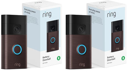 Ring Battery Doorbell | Home or business security with Head-to-Toe Video, Live View with Two-Way Talk, and Motion Detection & Alerts (newest model), Satin Nickel