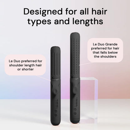 L'ANGE HAIR Le Duo Grande 360° Airflow Styler | 2-in-1 Curling Wand & Titanium Flat Iron Professional Hair Straightener and Curler with Cooling Air Vents to Lock in Style | Adjustable Temp (Blush)