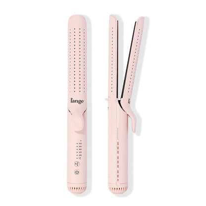 L'ANGE HAIR Le Duo Grande 360° Airflow Styler | 2-in-1 Curling Wand & Titanium Flat Iron Professional Hair Straightener and Curler with Cooling Air Vents to Lock in Style | Adjustable Temp (Blush)