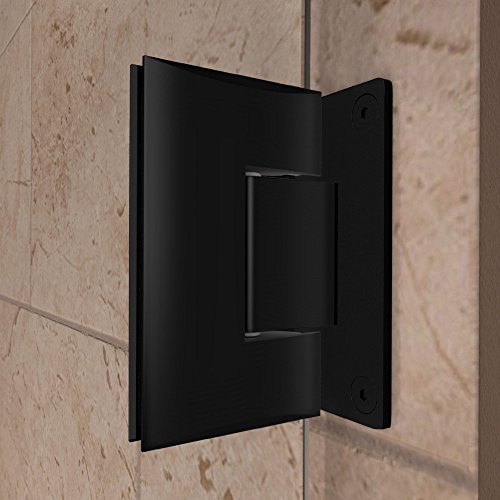 DreamLine Unidoor 57-58 in. W x 72 in. H Frameless Hinged Shower Door with Support Arm in Satin Black, SHDR-20577210-09