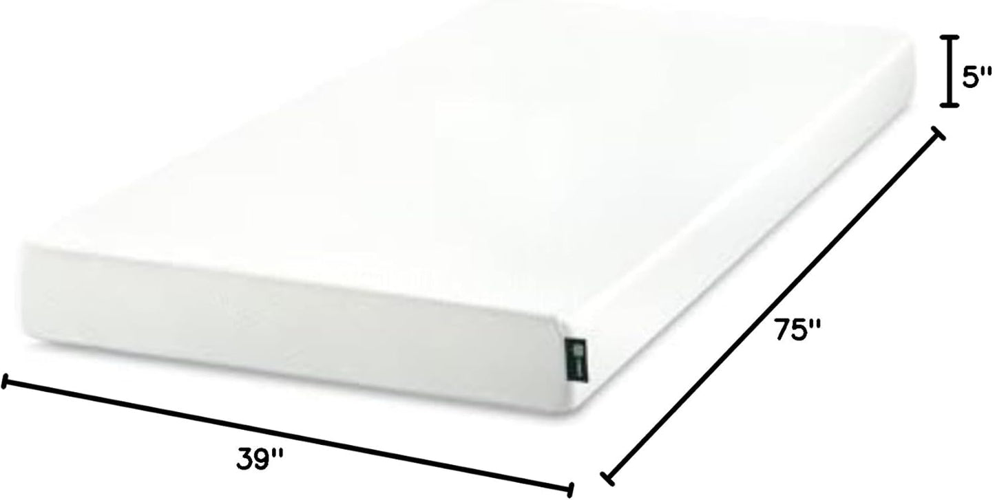 ZINUS 5 Inch Green Tea Memory Foam Mattress [New Version], Twin, Fiberglass free, Medium Firm Feel, Zoned Pressure Relief, Certified Safe Foams & Fabric, Mattress in A Box