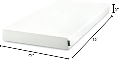 ZINUS 5 Inch Green Tea Memory Foam Mattress [New Version], Twin, Fiberglass free, Medium Firm Feel, Zoned Pressure Relief, Certified Safe Foams & Fabric, Mattress in A Box