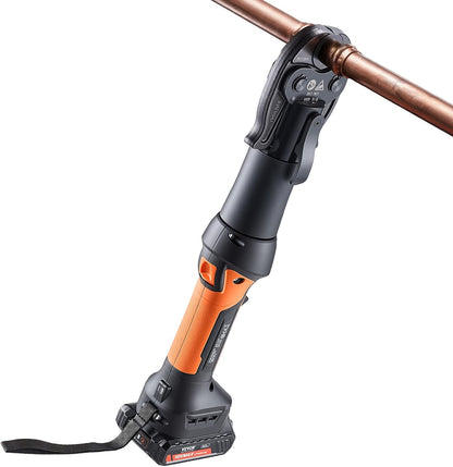 VEVOR Press Tool, 18V Electric Pipe Crimping Tool for 1/2", 3/4", 1" Copper Pipes, 24KN Press Tool Kit Compatible with ProPress - with 3 Press Jaws, 2pcs 18V 2AH Battery, Fast Charger & Carrying Case