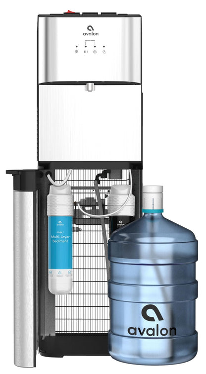 Avalon Bottom Loading Water Cooler Water Dispenser with BioGuard- 3 Temperature Settings - Hot, Cold & Room Water, Durable Stainless Steel Construction, Anti-Microbial Coating- UL Listed