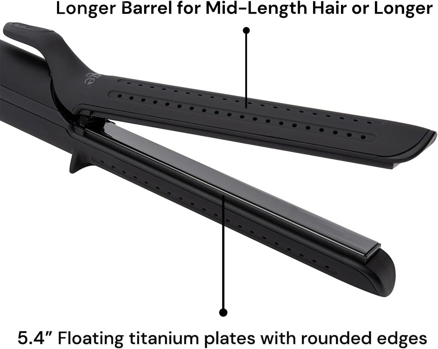 L'ANGE HAIR Le Duo Grande 360° Airflow Styler | 2-in-1 Curling Wand & Titanium Flat Iron Professional Hair Straightener and Curler with Cooling Air Vents to Lock in Style | Adjustable Temp (Blush)