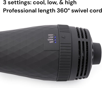 L'ANGE HAIR Le Volume 2-in-1 Titanium Blow Dryer Brush | Hot Air Brush in One with Oval Barrel | Hair Styler for Smooth, Frizz-Free Results for All Hair Types (Blush - 60 mm)