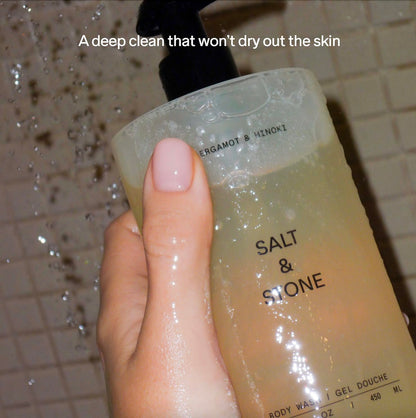 Salt & Stone Antioxidant-Rich Body Wash | Cleanse, Nourish & Soften Skin with Niacinamide & Hyaluronic Acid | Free From Parabens, Sulfates & Phthalates