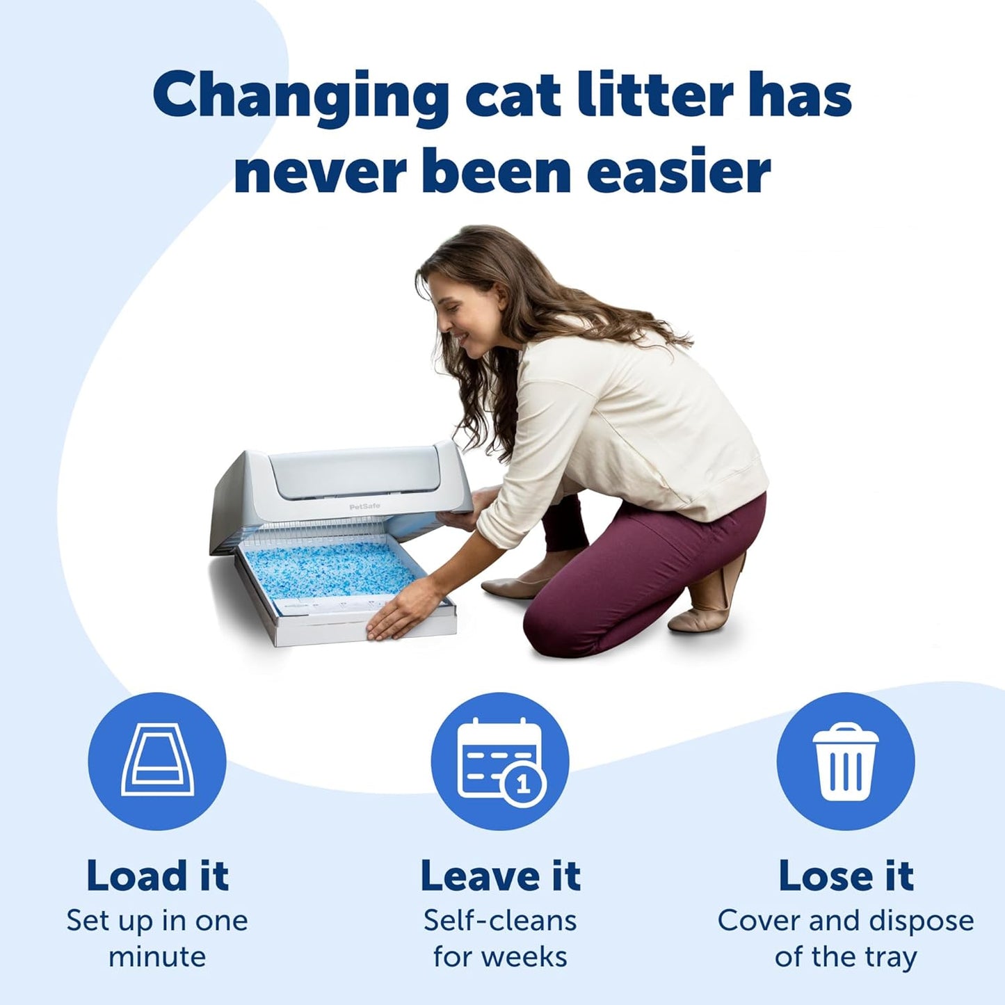 PetSafe ScoopFree Crystal Cat Litter Tray Refills – Fresh Scent, 3-Pack – Disposable Tray – Includes Leak Protection & Low Tracking Litter – Absorbs Odors On Contact