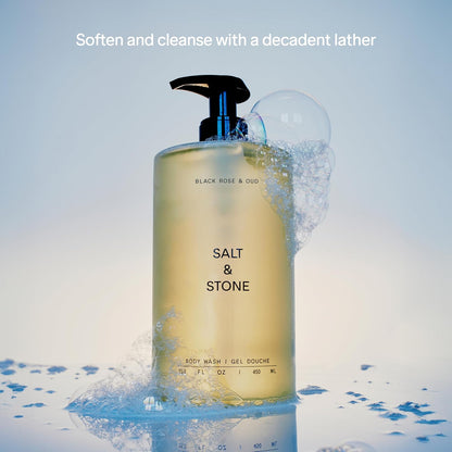 Salt & Stone Antioxidant-Rich Body Wash | Cleanse, Nourish & Soften Skin with Niacinamide & Hyaluronic Acid | Free From Parabens, Sulfates & Phthalates