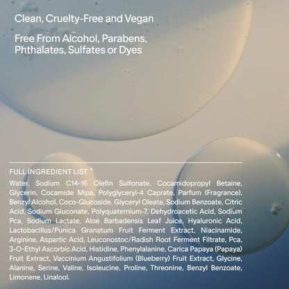 Salt & Stone Antioxidant-Rich Body Wash | Cleanse, Nourish & Soften Skin with Niacinamide & Hyaluronic Acid | Free From Parabens, Sulfates & Phthalates