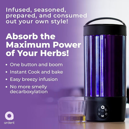 Ardent FX Decarboxylator 110V with Bluetooth Connectivity, 3 in 1 Portable Decarboxylation, Herbal & Oil Infuser Machine - Use for Butter and Herbs - Quick & Effortless Decarboxylation