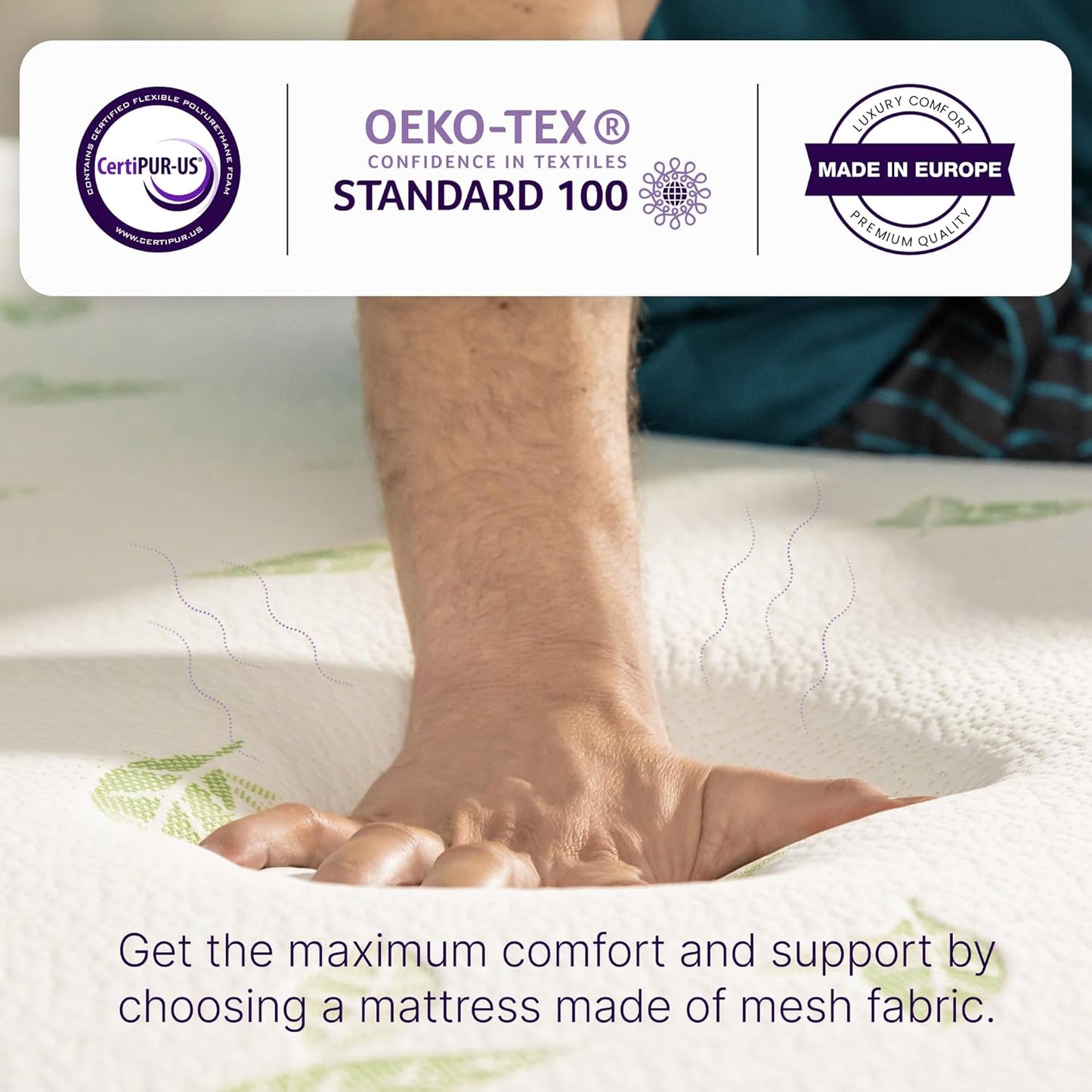 NapQueen Twin Size Mattress, 6 Inch Anula Green Tea Infused Memory Foam Mattress, Twin Size Mattress Bed in a Box, CertiPUR-US Certified Mattress