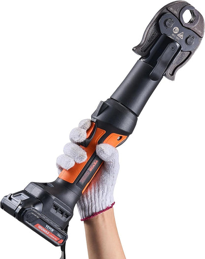 VEVOR Press Tool, 18V Electric Pipe Crimping Tool for 1/2", 3/4", 1" Copper Pipes, 24KN Press Tool Kit Compatible with ProPress - with 3 Press Jaws, 2pcs 18V 2AH Battery, Fast Charger & Carrying Case