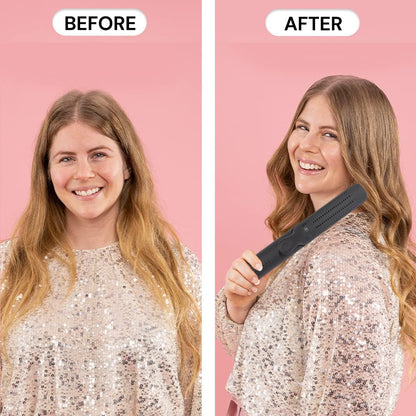 L'ANGE HAIR Le Duo Grande 360° Airflow Styler | 2-in-1 Curling Wand & Titanium Flat Iron Professional Hair Straightener and Curler with Cooling Air Vents to Lock in Style | Adjustable Temp (Blush)