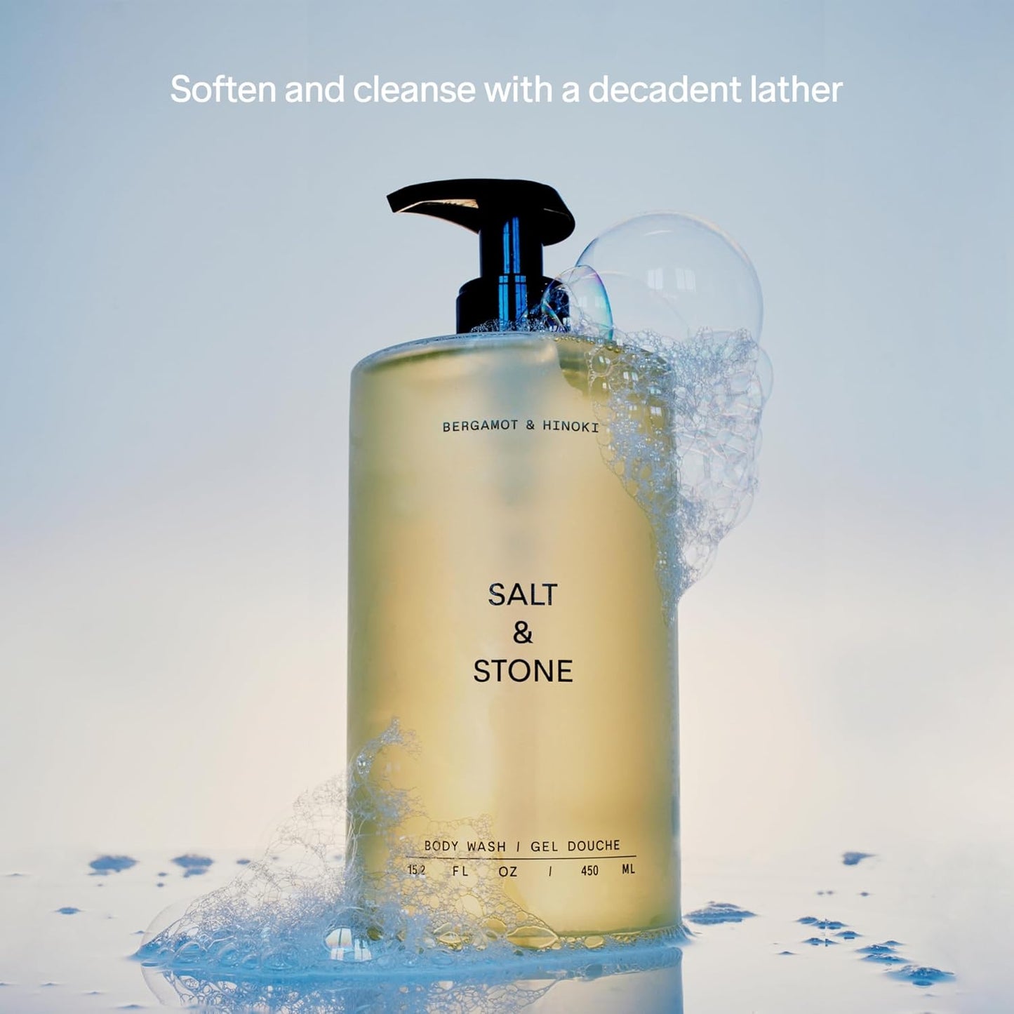Salt & Stone Antioxidant-Rich Body Wash | Cleanse, Nourish & Soften Skin with Niacinamide & Hyaluronic Acid | Free From Parabens, Sulfates & Phthalates