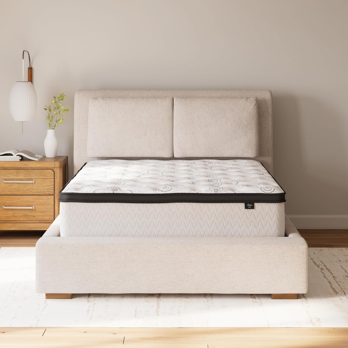 Signature Design by Ashley Queen Size Chime 12 Inch Medium Firm Hybrid Mattress with Cooling Gel Memory Foam