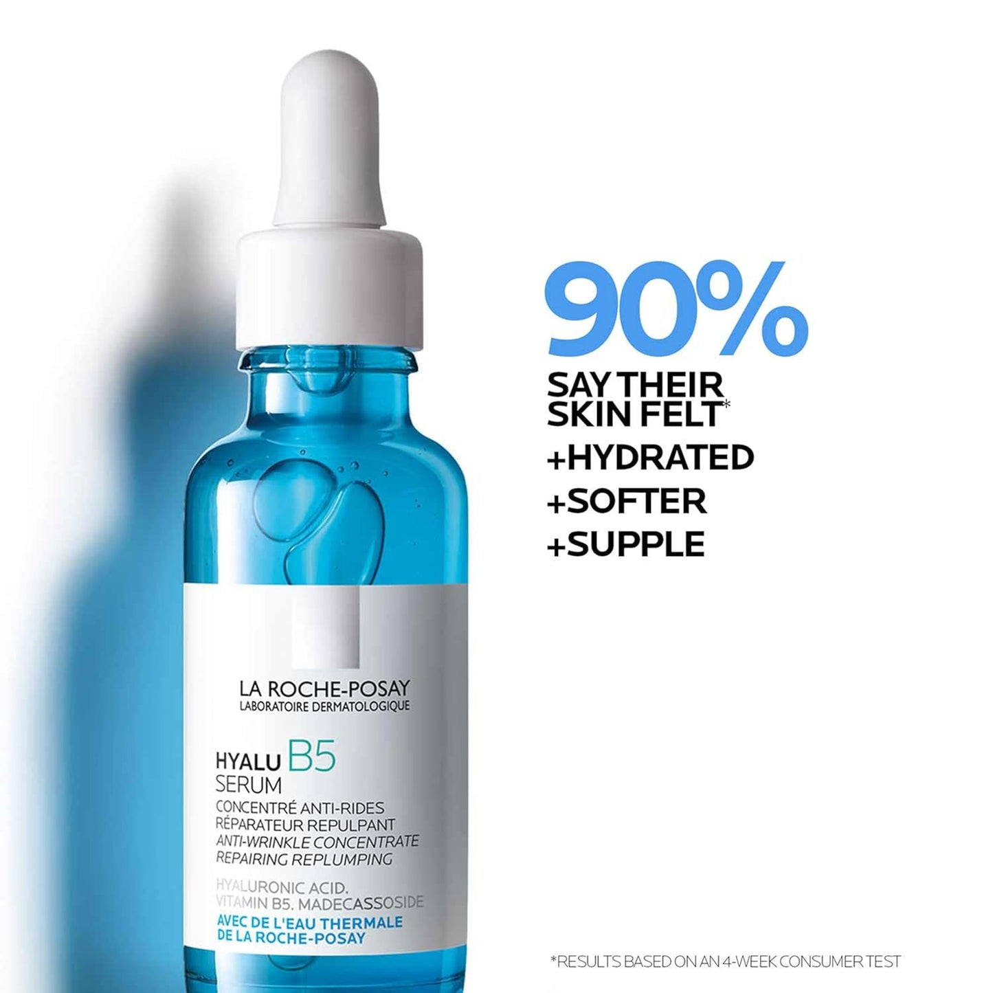 La Roche-Posay Hyalu B5 Pure Hyaluronic Acid Serum for Face, with Vitamin B5, Anti-Aging Serum for Fine Lines and Wrinkles, Hydrating Serum to Plump and Repair Dry Skin, Safe on Sensitive Skin