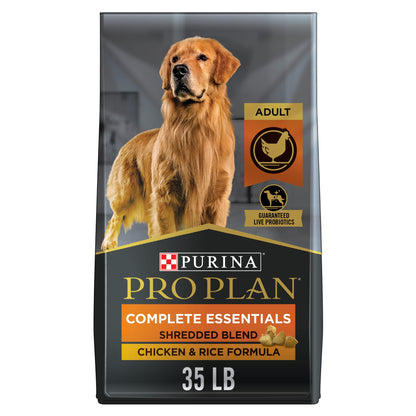 Purina Pro Plan High Protein Dog Food With Probiotics for Dogs, Shredded Blend Chicken & Rice Formula - 35 Pound (Pack of 1)