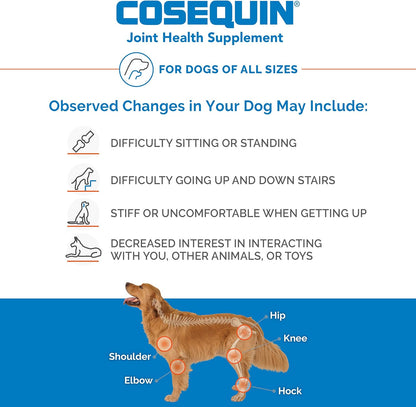 Nutramax Laboratories Cosequin Maximum Strength Joint Health Supplement for Dogs - With Glucosamine, Chondroitin, and MSM, 132 Chewable Tablets