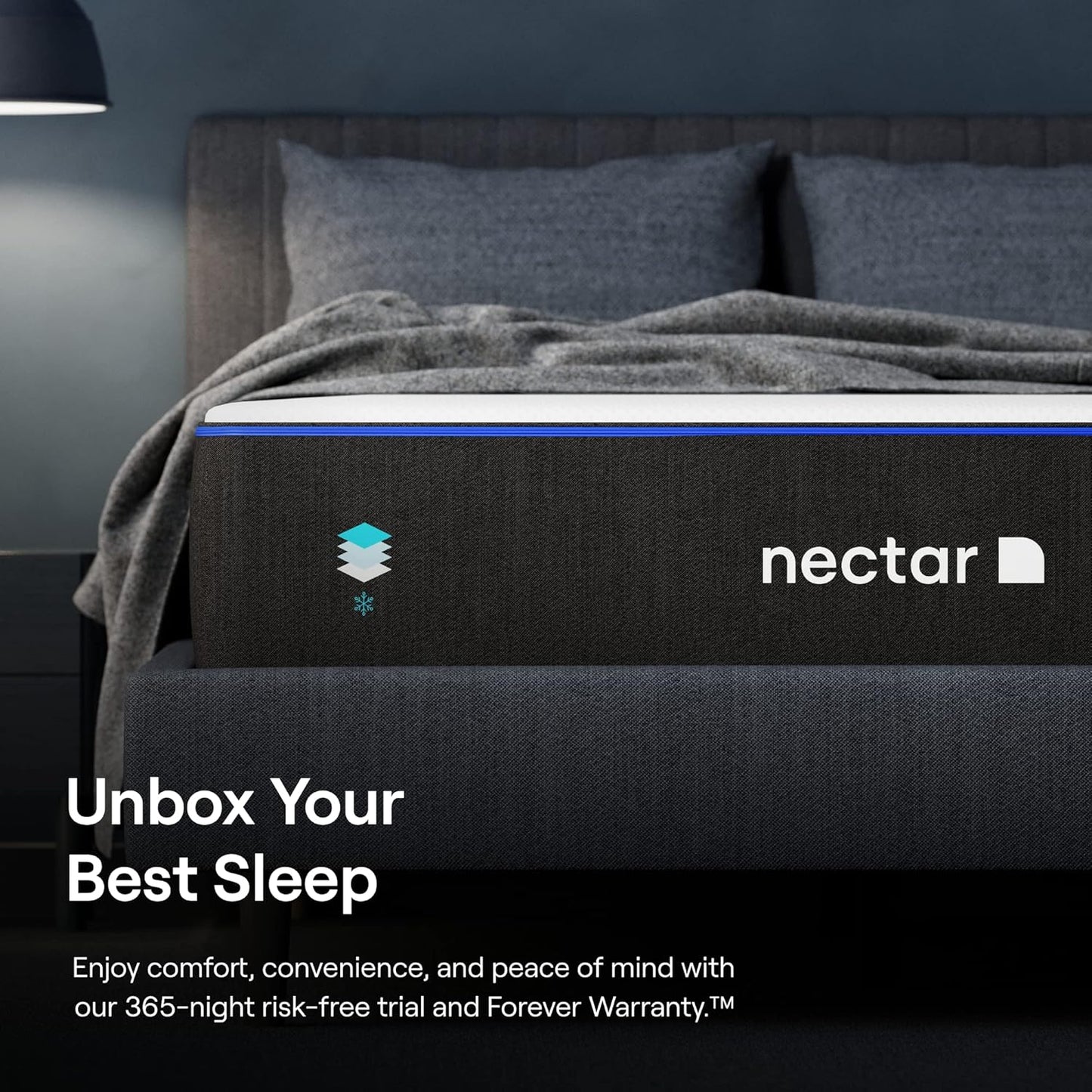 Nectar Queen Mattress 12 Inch - Medium Firm Gel Memory Foam - Cooling Comfort Technology - 365-Night Trial - Forever Warranty,White