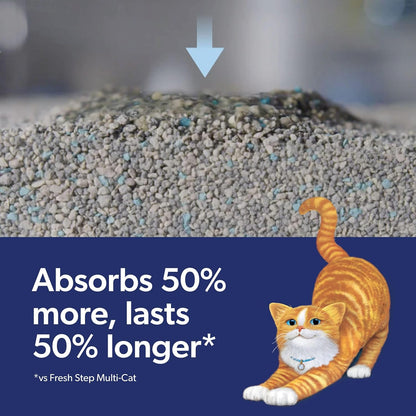 Fresh Step Outstretch Advanced Long Lasting Clumping Litter With Febreze Freshness and Guaranteed Odor Control, Activated Charcoal Litter Lasts 50% Longer, 32 lbs. (2 x 16 lb. Box)