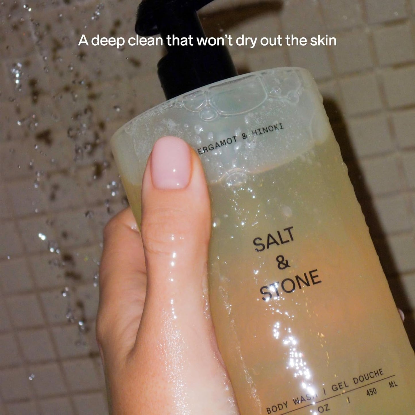Salt & Stone Antioxidant-Rich Body Wash | Cleanse, Nourish & Soften Skin with Niacinamide & Hyaluronic Acid | Free From Parabens, Sulfates & Phthalates
