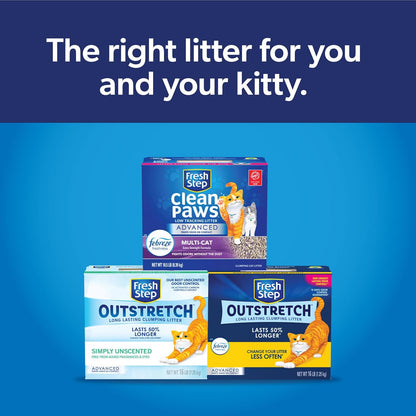 Fresh Step Clean Paws Cat Litter With Febreze Freshness, Advanced Multi-Cat Low-Tracking Clumping Litter With Guaranteed Odor Control, 37 lbs. (2 x 18.5 lb. Box)