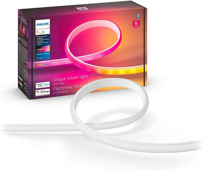 Philips Hue Bluetooth Smart Lightstrip Plus 2m/6ft Base Kit with Plug, (Voice Compatible with Amazon Alexa, Apple Homekit and Google Home), White