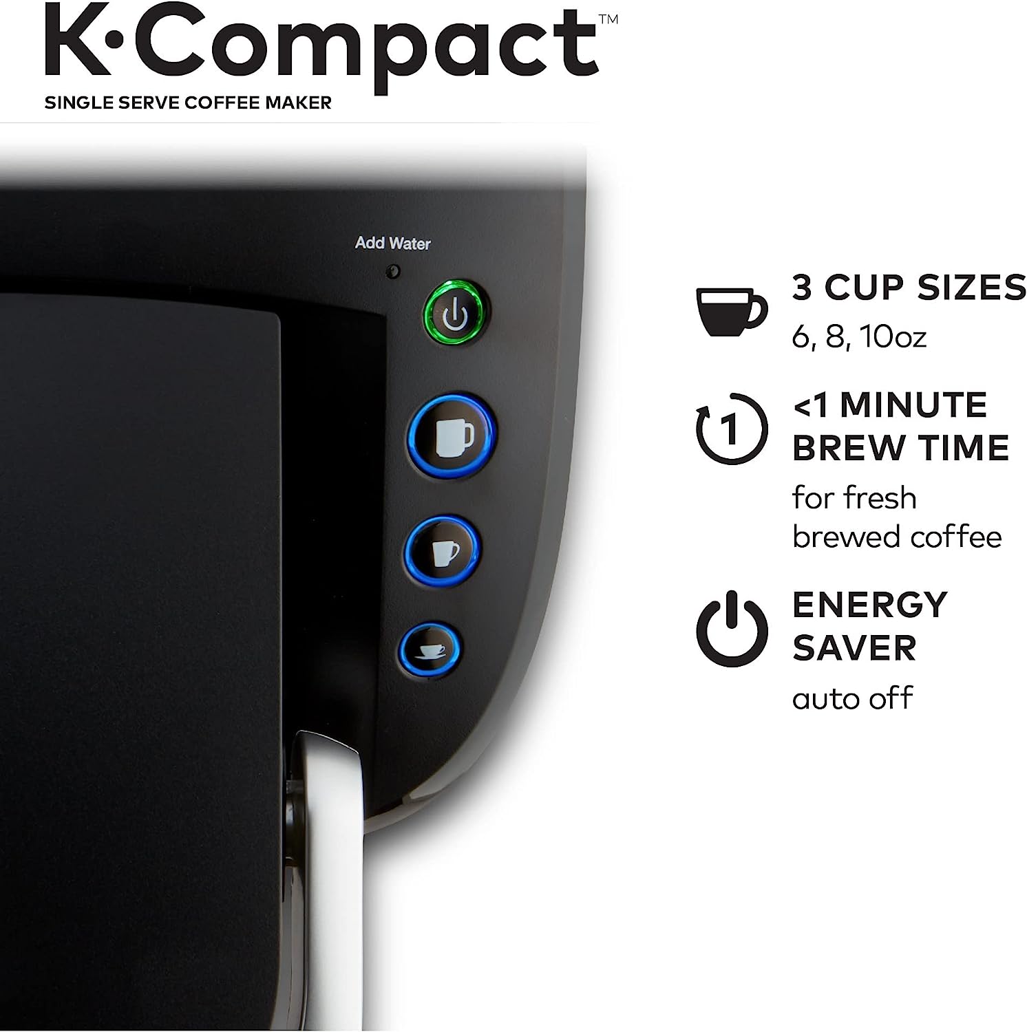 Keurig K-Compact Single-Serve K-Cup Pod Coffee Maker, Black