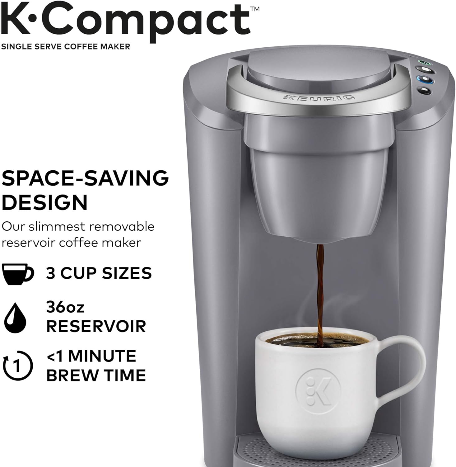 Keurig K-Compact Single-Serve K-Cup Pod Coffee Maker, Black