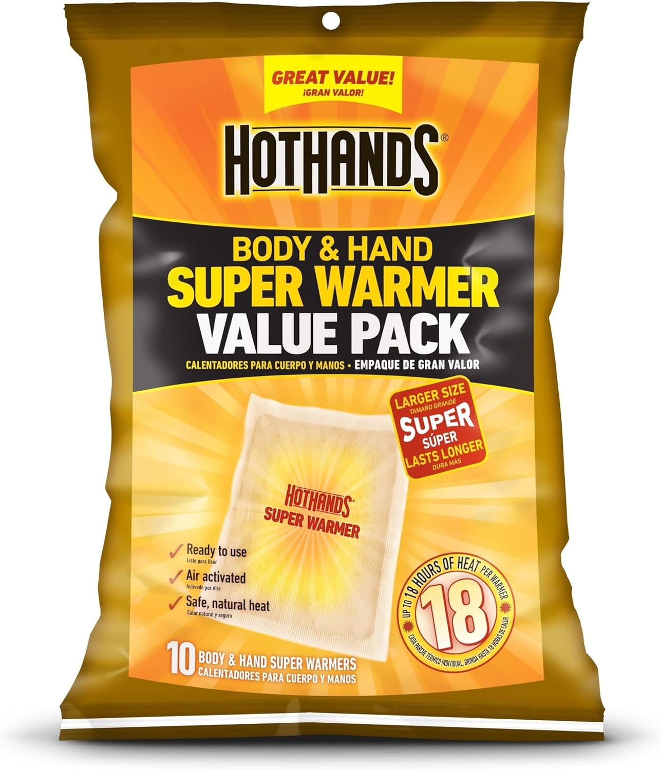 HotHands Hand Warmers - Long Lasting Safe Natural Odorless Air Activated Warmers - Up to 10 Hours of Heat - 40 Pair