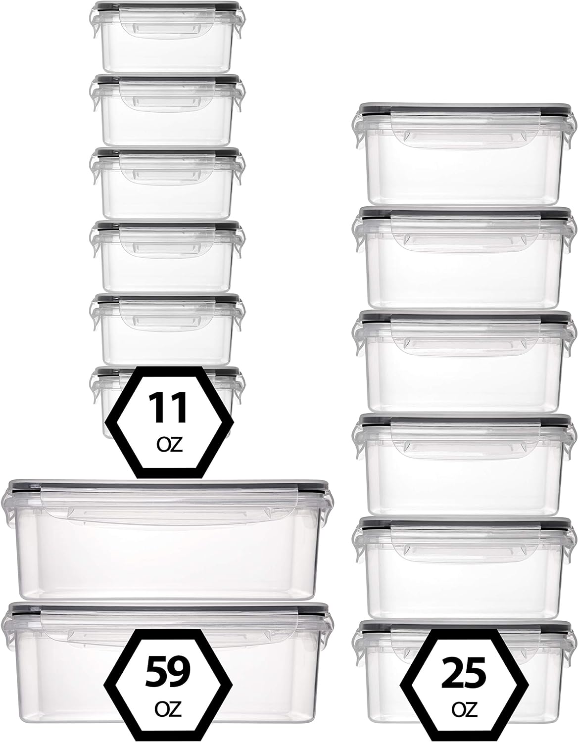 fullstar 50-piece Food storage Containers Set with Lids, Plastic Leak-Proof BPA-Free Containers for Kitchen Organization, Meal Prep, Lunch Containers (Includes Labels & Pen)