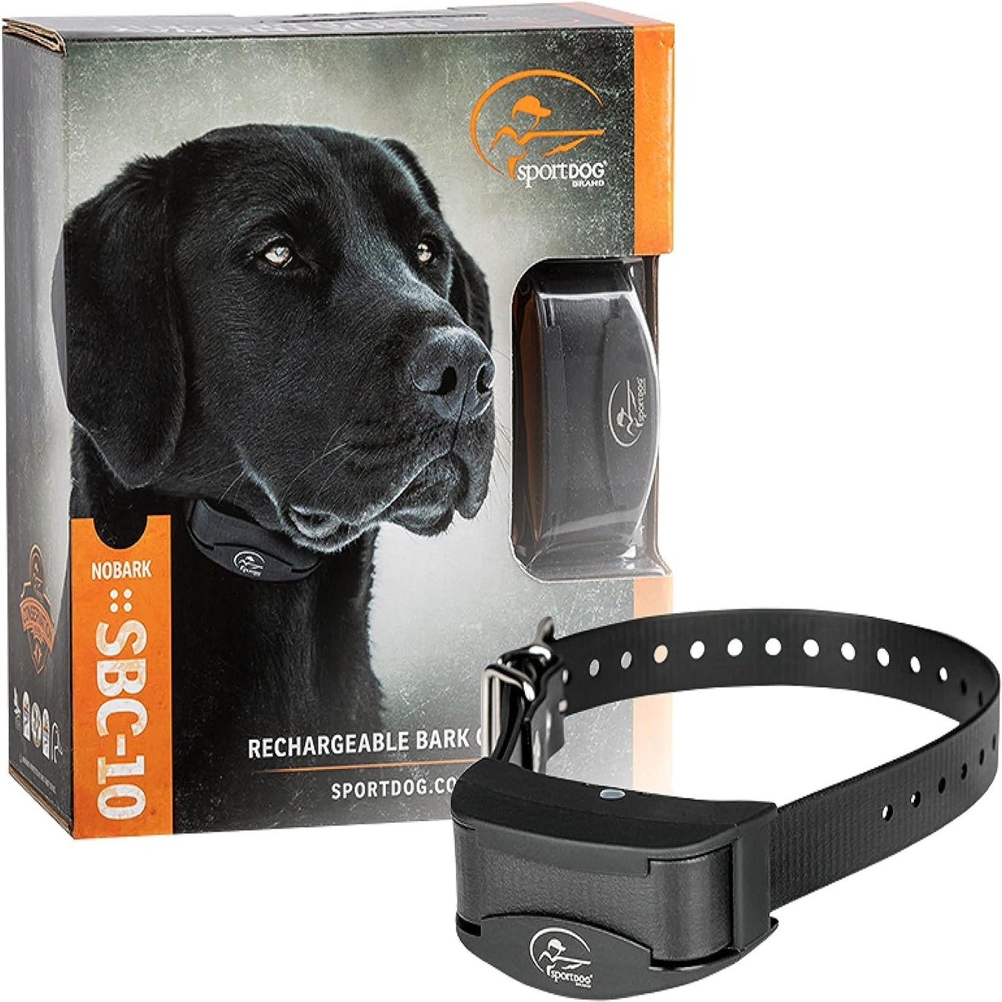 SportDOG Brand NoBark 10 Collar - Rechargeable, Programmable Bark Collar - Waterproof & Submersible, Black